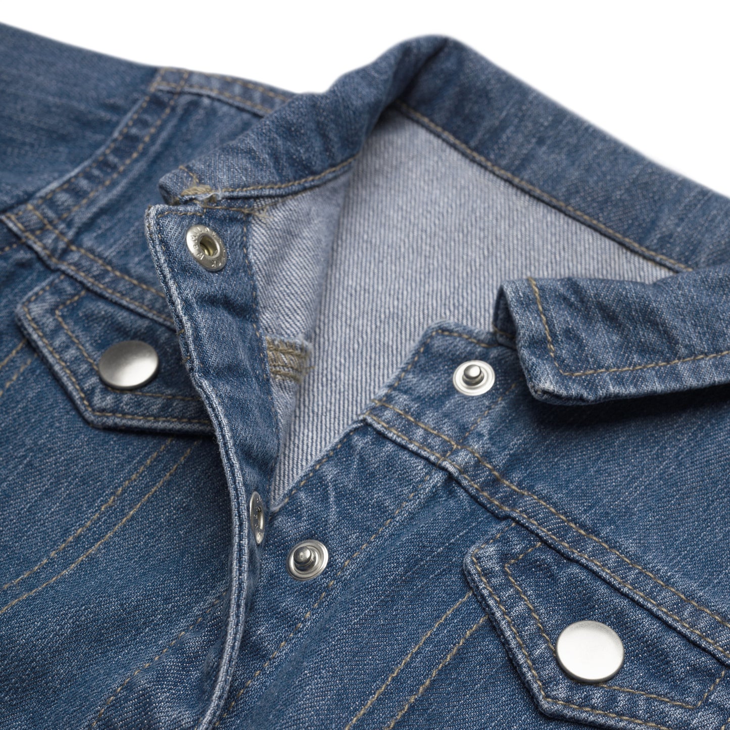 Jeansjacke aus 100% Bio-Baumwolle bestickt mit einem goldenen Metatron